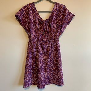 Kiwi bird print Thin Backless Mini dress